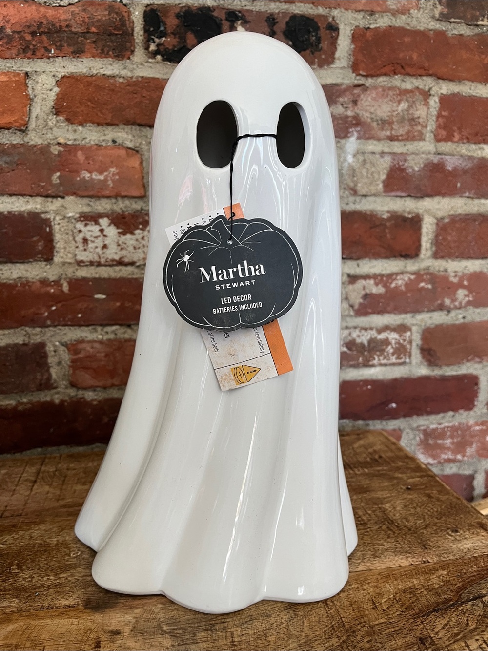 Martha Stewart White Ceramic LED Ghost Figurine